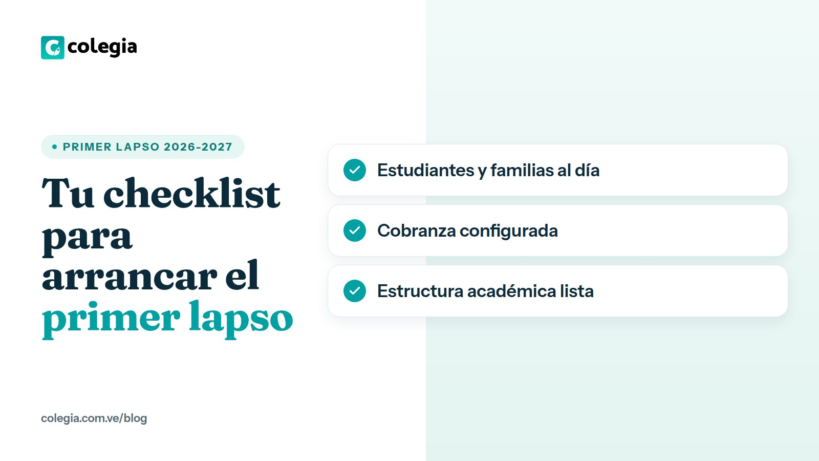 Tu checklist para arrancar el primer lapso 2026-2027